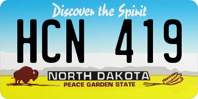 ND license plate HCN419