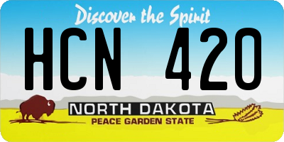 ND license plate HCN420