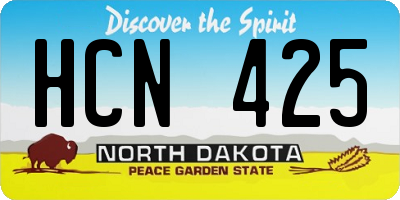 ND license plate HCN425