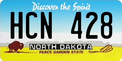 ND license plate HCN428
