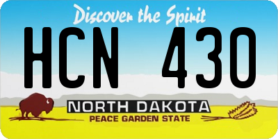 ND license plate HCN430