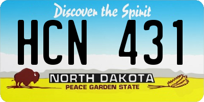 ND license plate HCN431