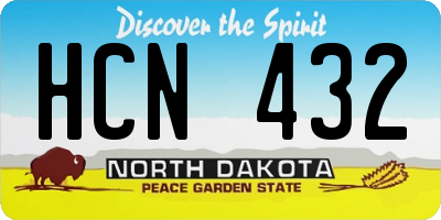 ND license plate HCN432