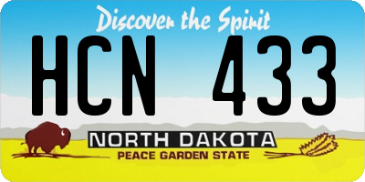 ND license plate HCN433