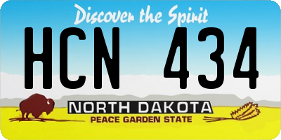 ND license plate HCN434