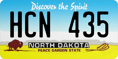 ND license plate HCN435