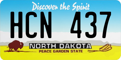 ND license plate HCN437