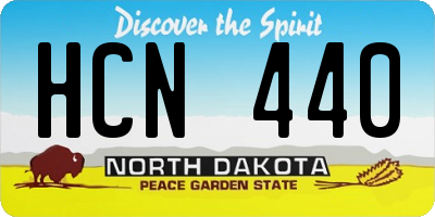 ND license plate HCN440
