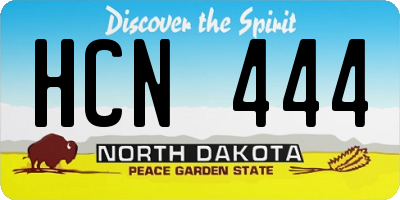 ND license plate HCN444