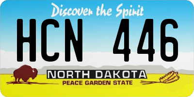 ND license plate HCN446
