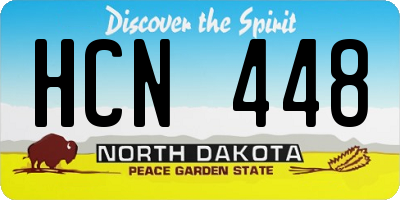 ND license plate HCN448