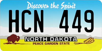 ND license plate HCN449
