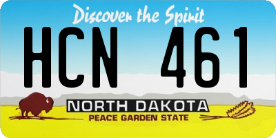 ND license plate HCN461