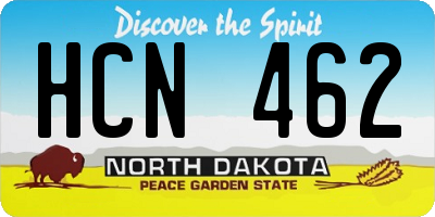 ND license plate HCN462