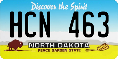 ND license plate HCN463