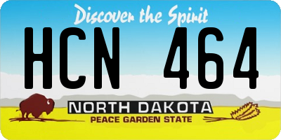 ND license plate HCN464