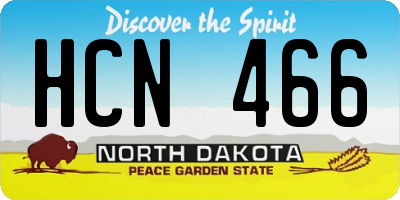 ND license plate HCN466