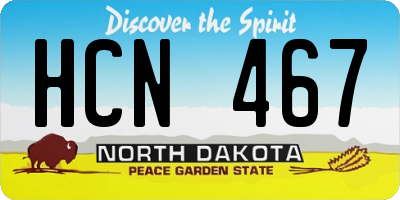 ND license plate HCN467
