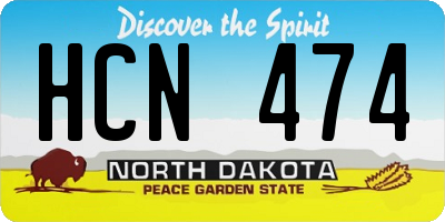 ND license plate HCN474