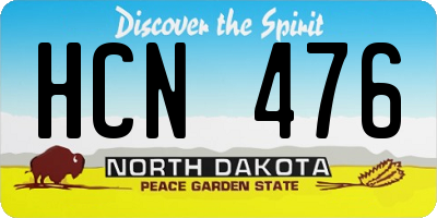 ND license plate HCN476