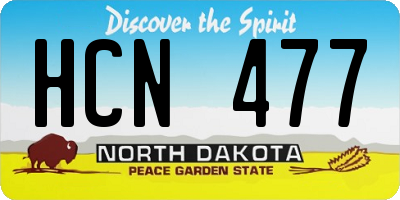 ND license plate HCN477