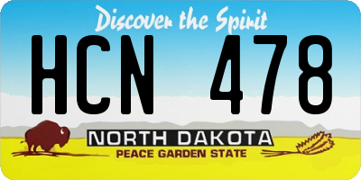 ND license plate HCN478