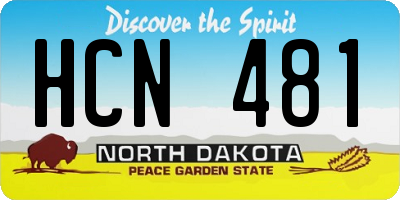 ND license plate HCN481