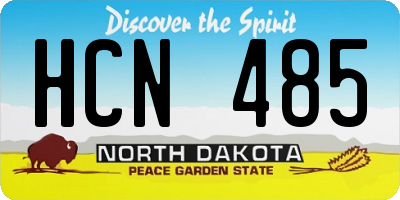 ND license plate HCN485