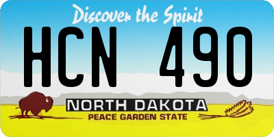 ND license plate HCN490