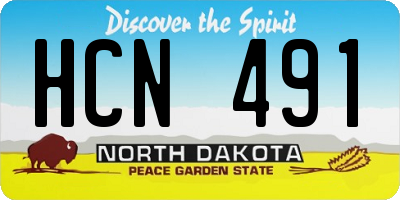 ND license plate HCN491