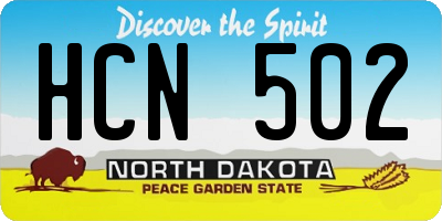 ND license plate HCN502