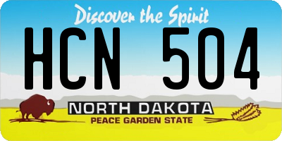 ND license plate HCN504