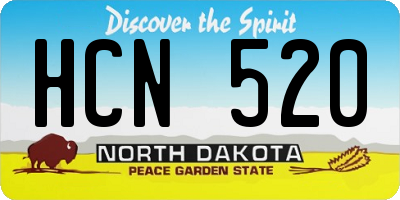 ND license plate HCN520