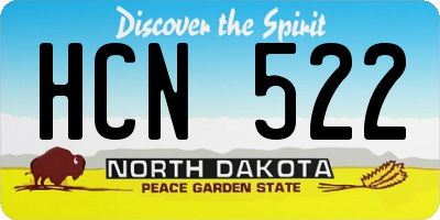 ND license plate HCN522