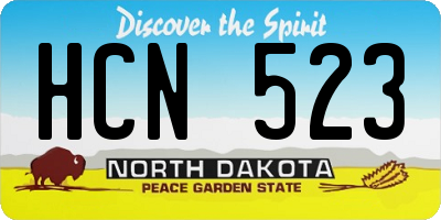 ND license plate HCN523