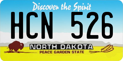 ND license plate HCN526