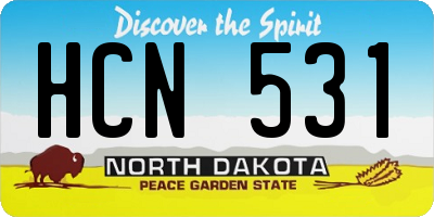 ND license plate HCN531