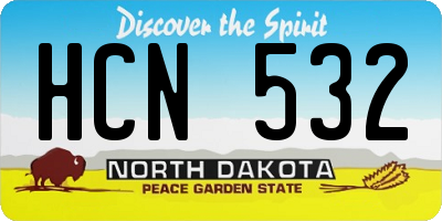 ND license plate HCN532