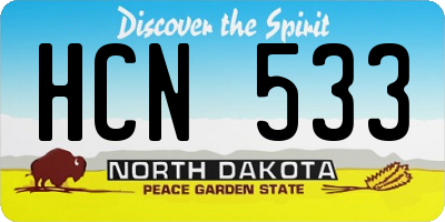 ND license plate HCN533