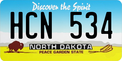 ND license plate HCN534
