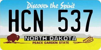 ND license plate HCN537
