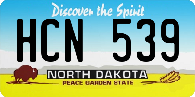 ND license plate HCN539