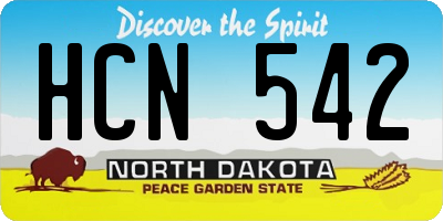 ND license plate HCN542