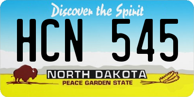 ND license plate HCN545
