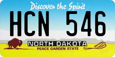 ND license plate HCN546