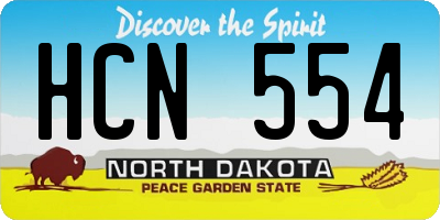 ND license plate HCN554