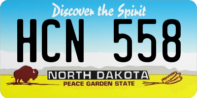 ND license plate HCN558