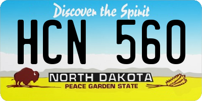 ND license plate HCN560