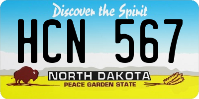 ND license plate HCN567