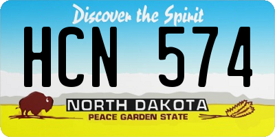 ND license plate HCN574